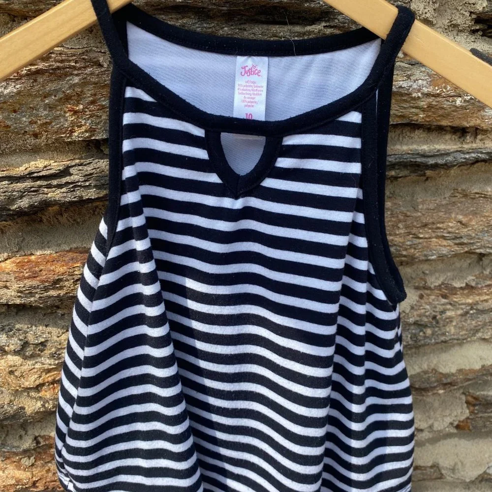Justice‎ striped sleeveless dress sz 10